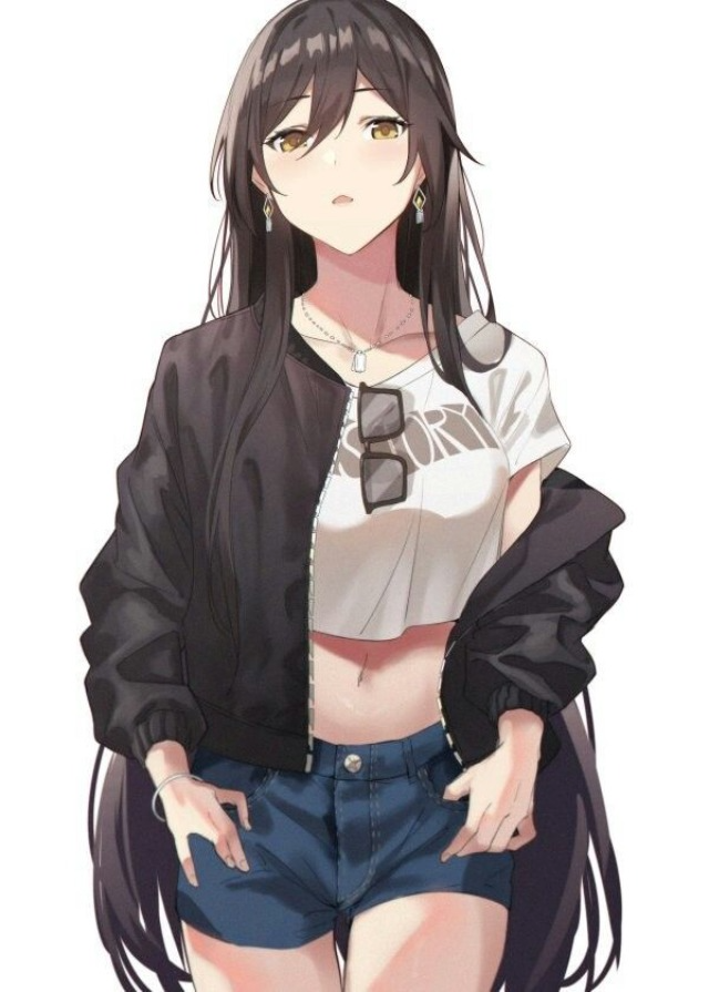 Ảnh nữ Anime ngầu mặc Crop-top